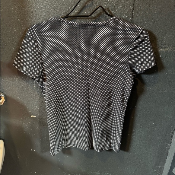 Tommy Hilfiger Dark Blue Polka Dot Fitted Short Sleeve Tee - Picture 3 of 3